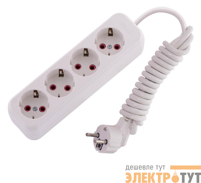 Удлинитель 4х2м с заземл. 16А IP20 Lila LEZARD 720-0402-401