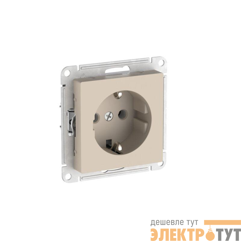 Розетка AtlasDesign 16А с заземл. быстрозажим. клем. механизм песочн. SE ATN001243S
