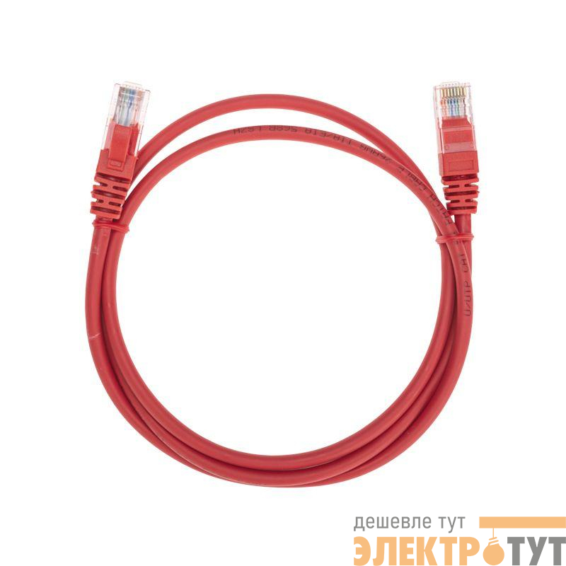 Патч-корд U/UTP CAT 5e RJ45-RJ45 26AWG LSZH красн. 1м Rexant 02-0103-1