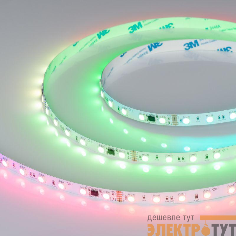 Лента светодиодная DMX-B60-10mm 24V RGB-PX6 14Вт/м IP20 5060 бегущий огонь (уп.5м) Arlight 039183