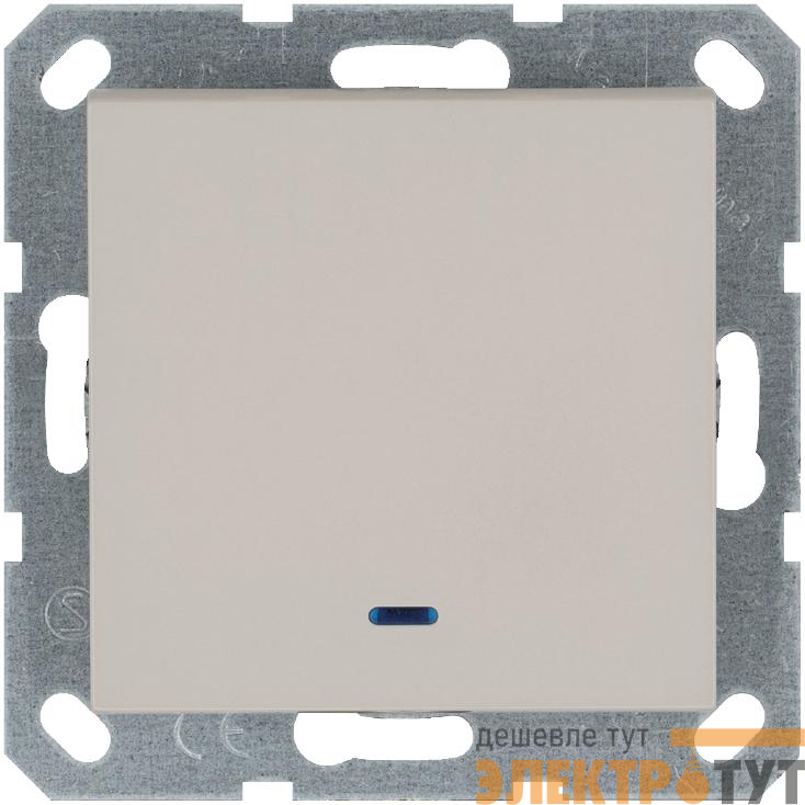 Переключатель проходной 1-кл. 10А IP20 с подсветкой механизм тауп Jasmart G3012NT