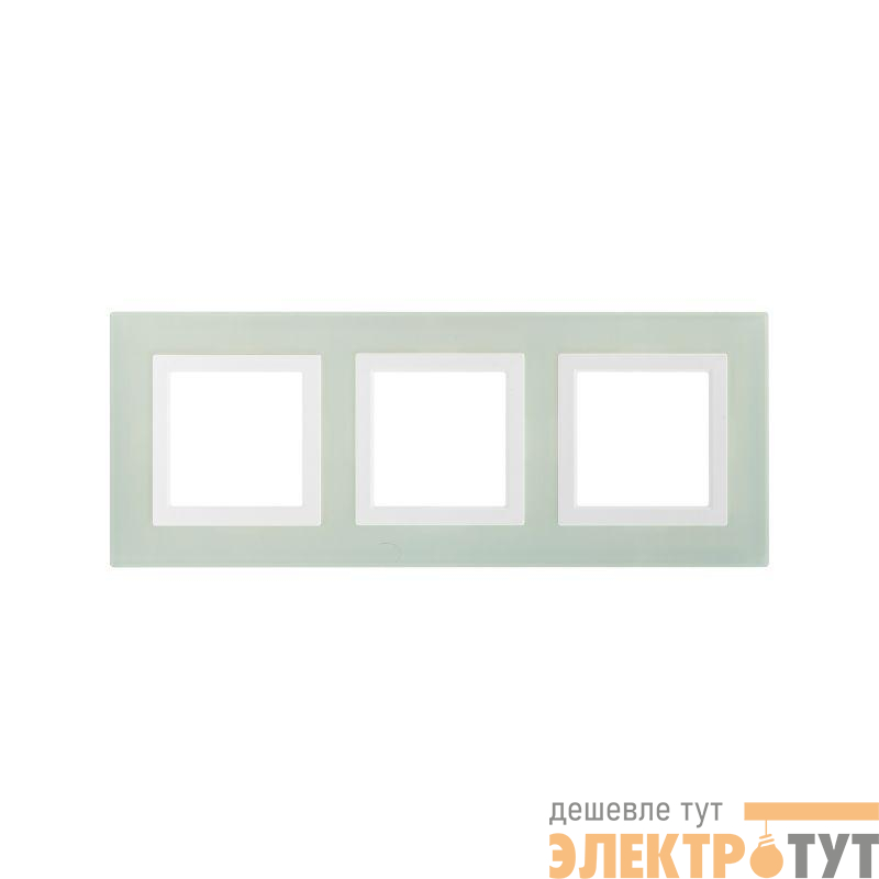 Рамка 3-м 6мод. Avanti натуральн. стекло свет. зел. DKC 4406826