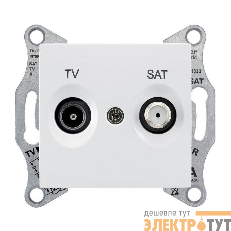 Механизм розетки TV-SAT 1-м СП Sedna проходная бел. SchE SDN3401921