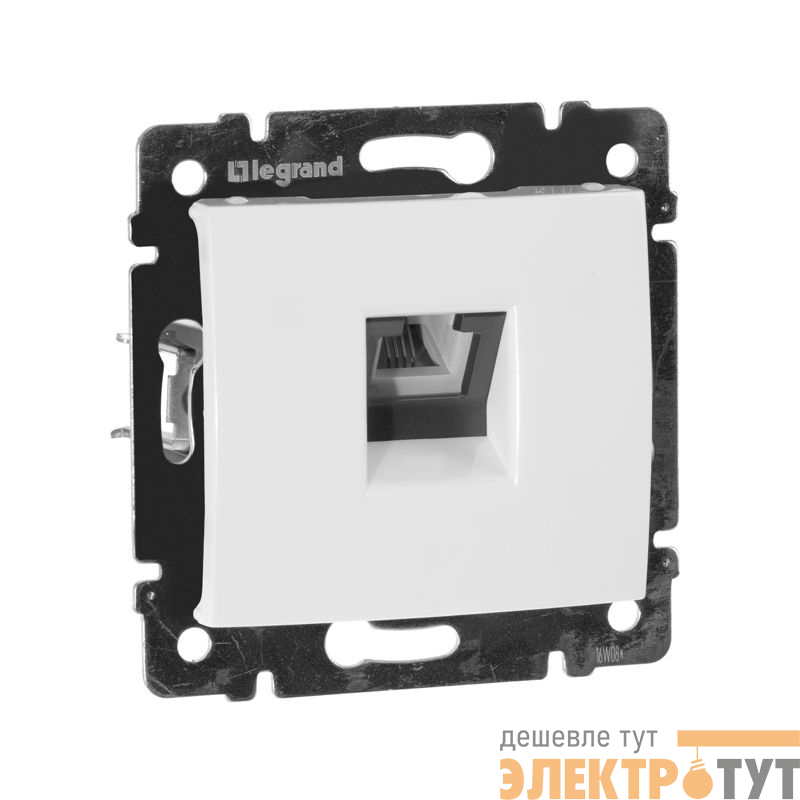 Розетка телефонная 1-м СП Valena RJ11 4 контакт. механизм бел. IEK 774438