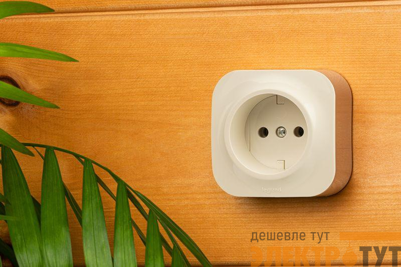 Розетка 1-м ОП Quteo 16А IP20 2P без заземл. без защ. шторок сл. кость Leg 782240