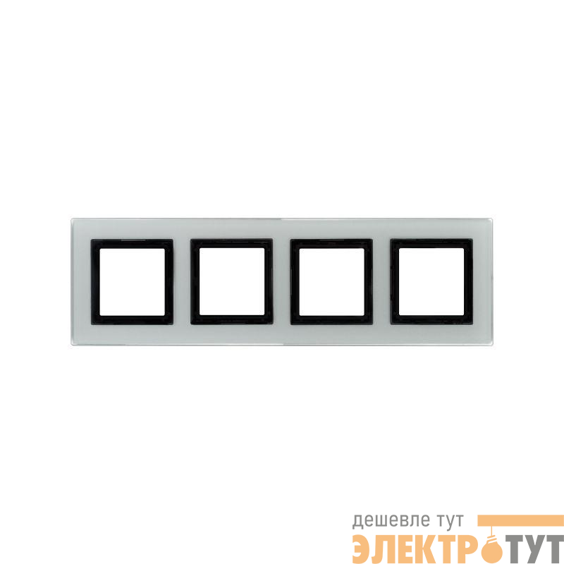 Рамка 4-м 8мод. Avanti натуральн. стекло свет. сер. DKC 4404828
