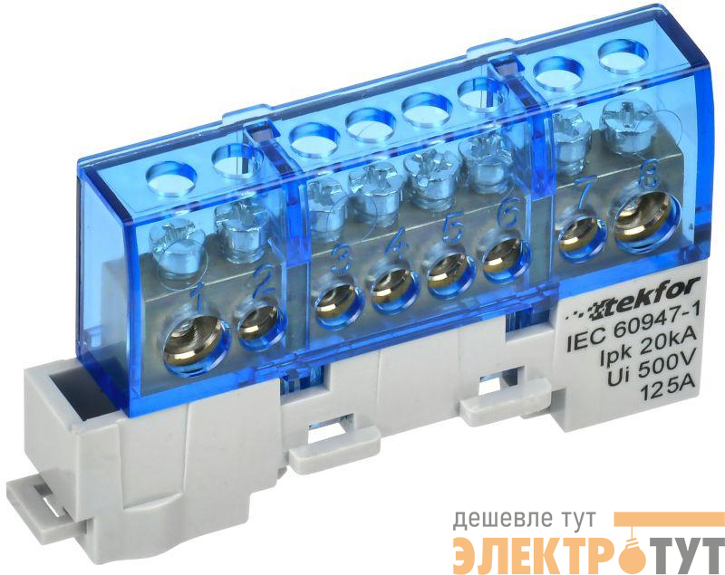 Шина нулевая N изол. на универс. держ. 8х12-8-С TEKFOR IEK TF-NN20-08-KL-K07