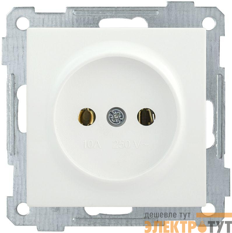 Механизм розетки 1-м СП Bolero РС10-1-0-Б 10А IP20 без заземл. бел. IEK ERB10-K01-10-1