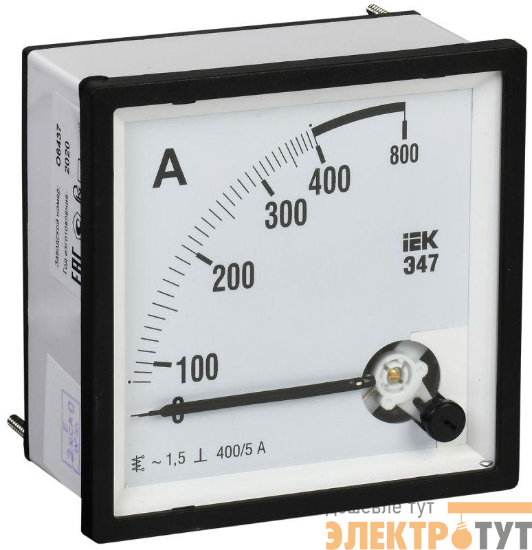 Амперметр Э47 72х72мм 400/5А кл. точн. 1.5 IEK IPA10-6-0400-E