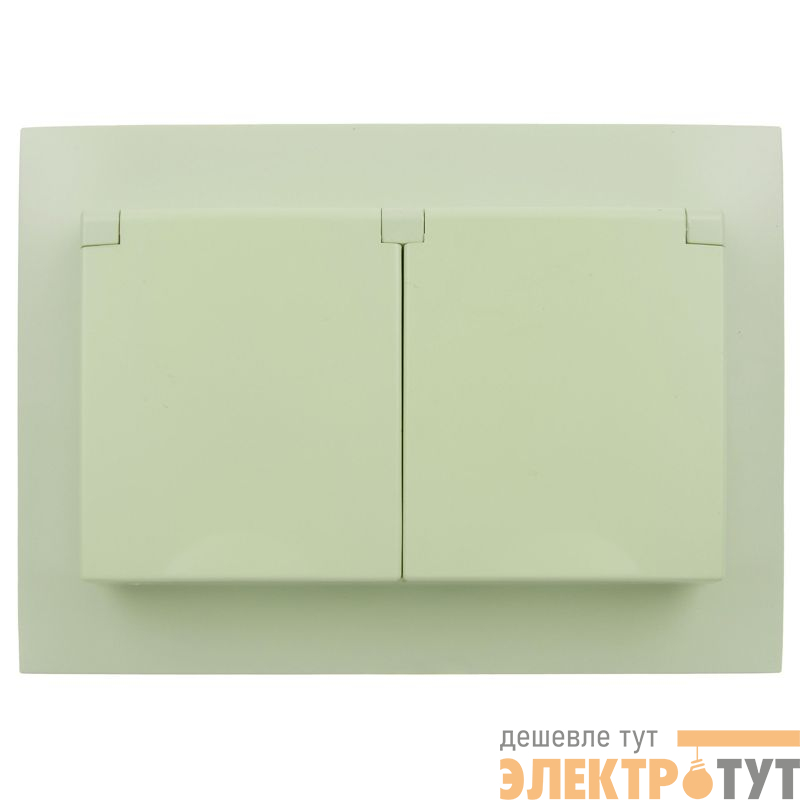 Розетка 2-м SKANDY 16А IP44 с крышкой в сборе SK-R12G мятный IEK SK-R26-16-44-K06-F
