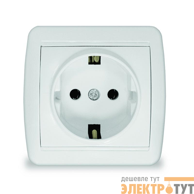 Розетка 1-м ОП Клио 16А IP44 с заземл. бел. UNIVersal К2228