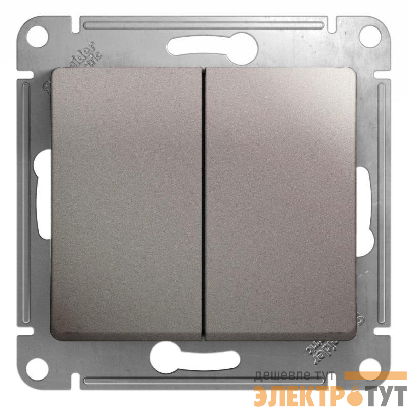 Переключатель проходной 2-кл. СП Glossa 10А IP20 (сх. 6) 10AX механизм платина SE GSL001265