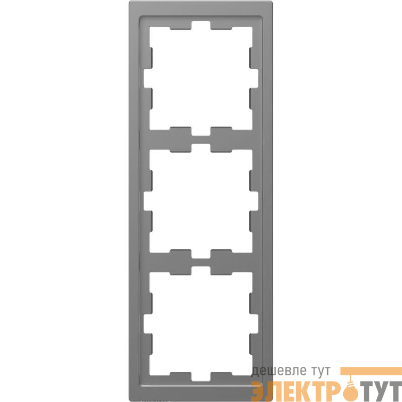 Рамка 3-м Merten D-Life SD нерж. сталь SchE MTN4030-6536
