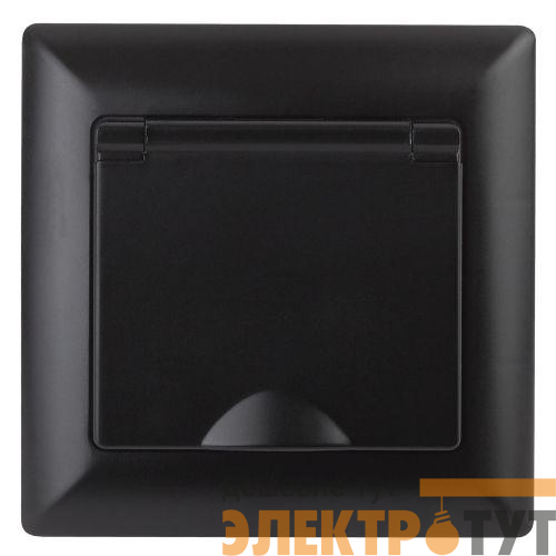 Розетка 1-м СП Solo 4-203-05 16А 250В IP20 2P+E Schuko с заземл. защ. крышка антрацит Intro Б0053661