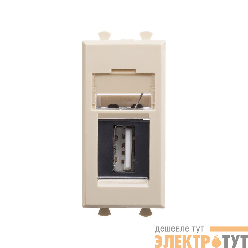 Розетка USB 1мод. Avanti "Ванильная дымка" тип А-А модульная DKC 4405401