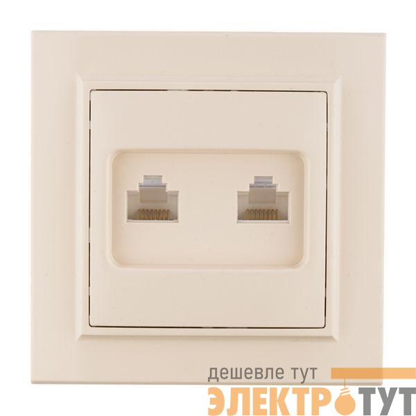 Розетка компьютерная 2-м СП Минск RJ45 беж. EKF ERK02-035-20