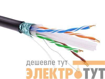 Кабель информационный экранированый F/UTP 4х2 кат.6 PE черн. DKC RN6FUPE3BK