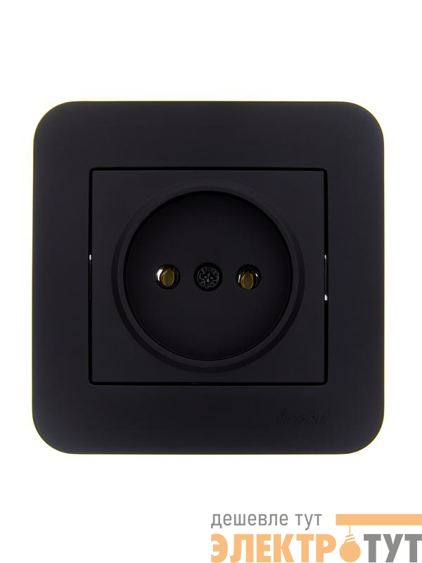 Розетка 1-м СП ASTI 16А IP20 без заземл. термопласт в сборе черн. бархат. LEZARD 7081-4242-121B