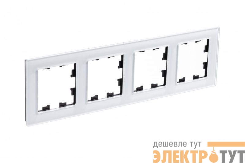 Рамка 4-м AtlasDesign Nature стекло бел. SE ATN320104