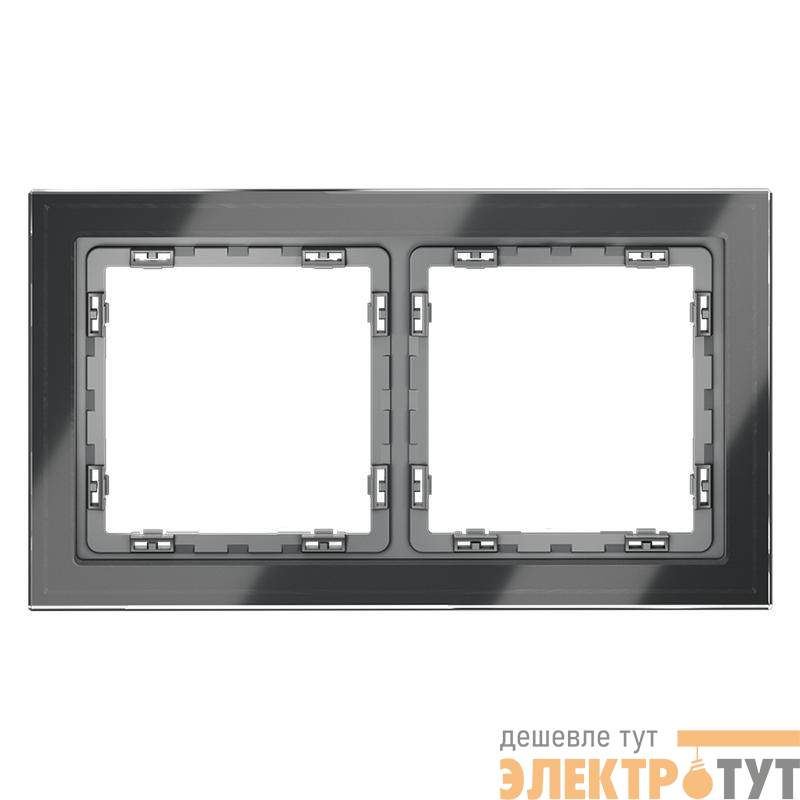 Рамка 2-м S70 стеклян. графит Voltum VLS110207