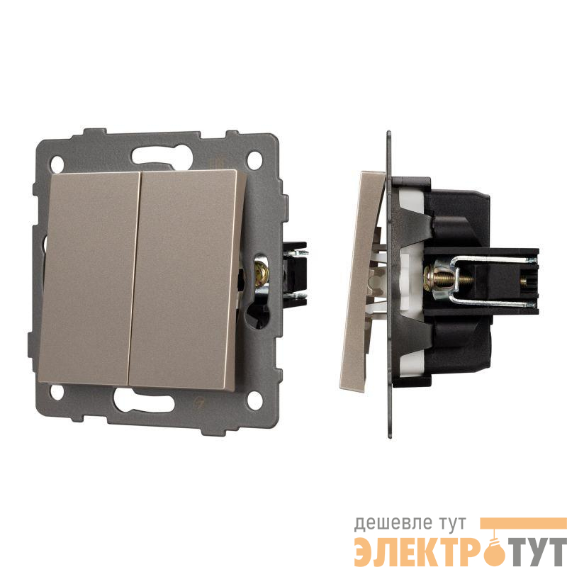 Выключатель непроходной 2-кл. SWT-MK02-PL-GD-V 10А 250В механизм Arlight 049890