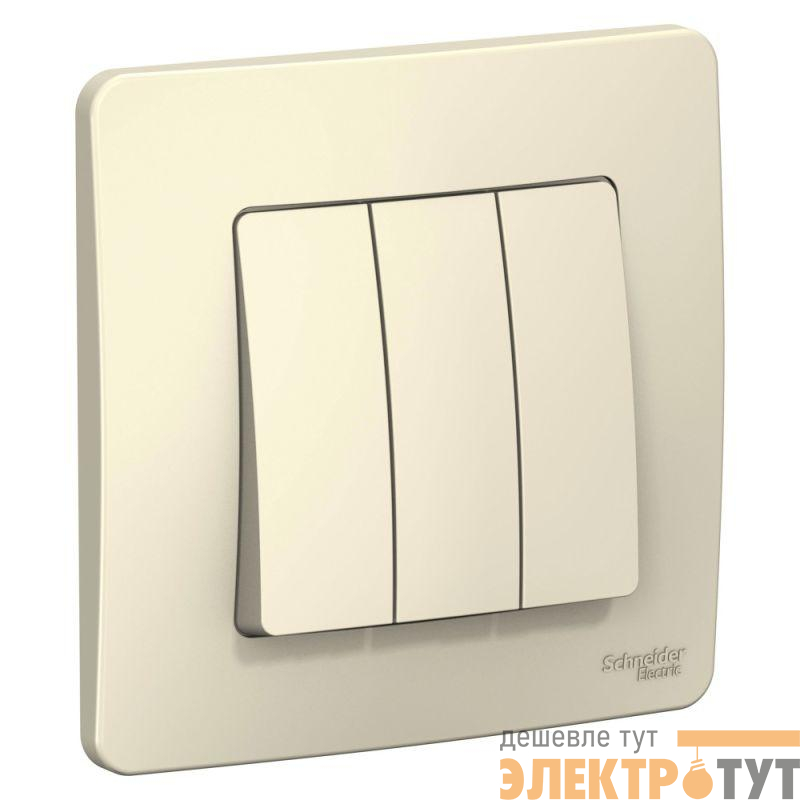 Выключатель 3-кл. СП Blanca 10А IP20 (сх. 1+1+1) 250В молочн. SE BLNVS100502