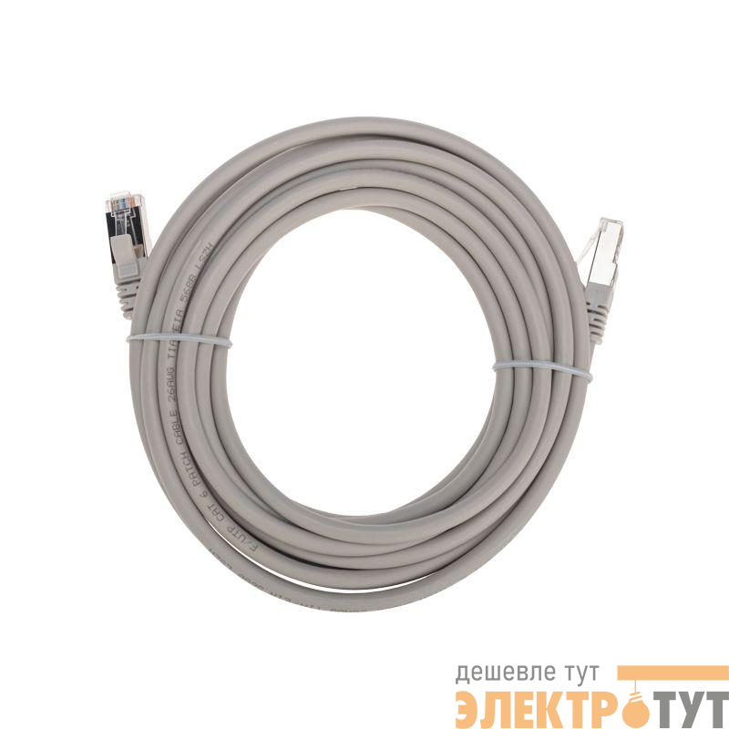 Патч-корд F/UTP кат.6 RJ45-RJ45 26AWG LSZH 5м сер. Rexant 02-0210-5