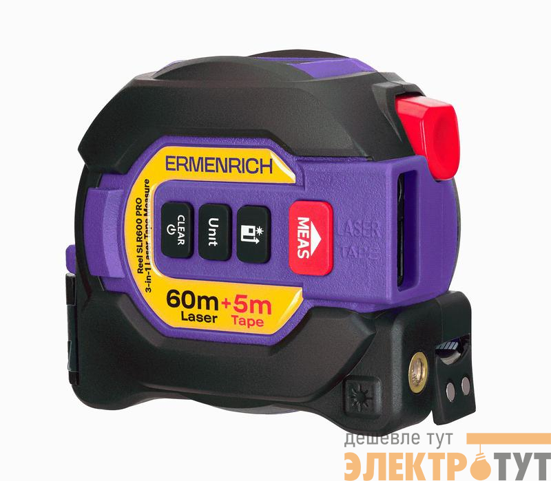 Рулетка с лазерным дальномером ("3 в 1") Reel SLR600 PRO Ermenrich 86175