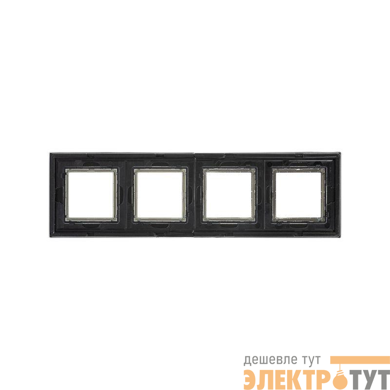 Рамка 4-м 8мод. Avanti натуральн. стекло черн. DKC 4402828