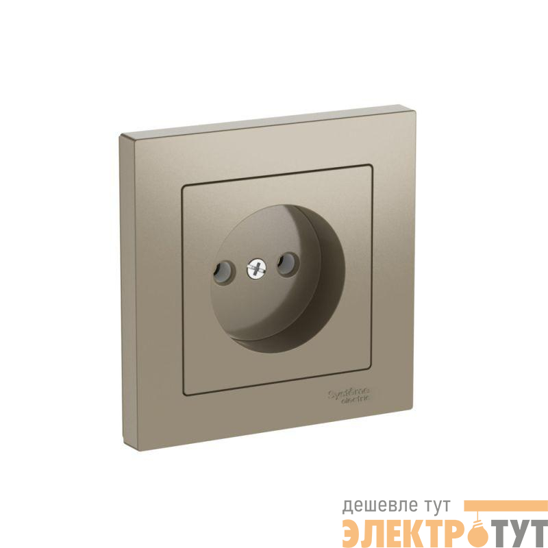 Розетка AtlasDesign 16А без заземл. быстрозажим. клем. в сборе шампань SE ATN000540S