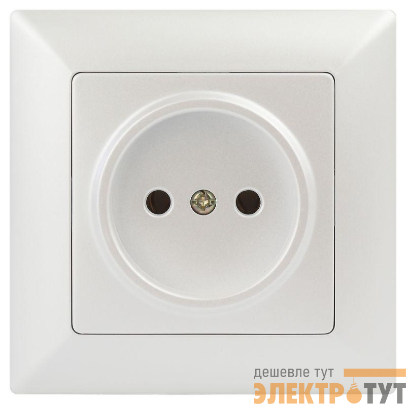 Розетка 1-м СП Solo 4-201-06 2P 16А 250В IP20 без заземл. перламутр Intro Б0053646