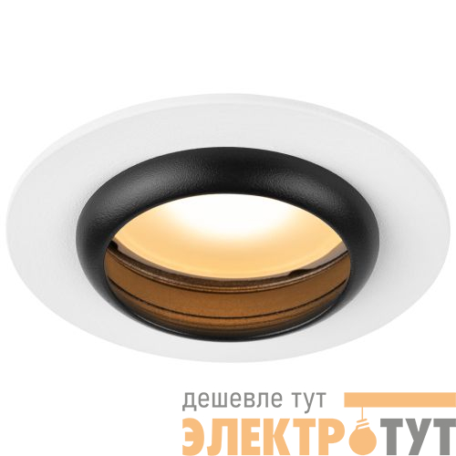 Светильник KL109 MR16 GU5.3 встраив. алюм. WH/BK бел./черн. матов. ЭРА Б0061828