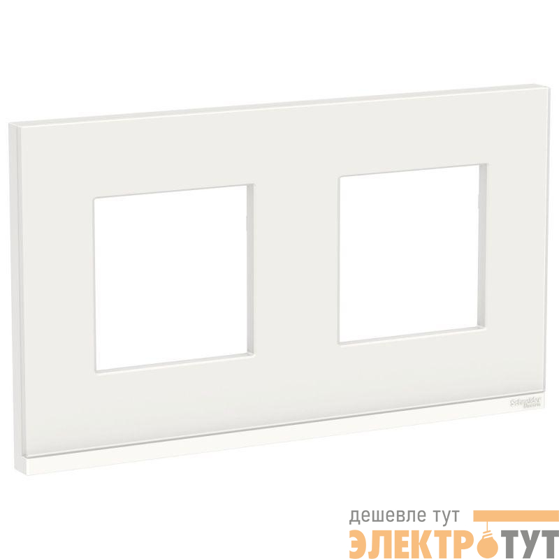 Рамка 2-м UNICA PURE горизонт. бел. стекло/бел. SchE NU600485