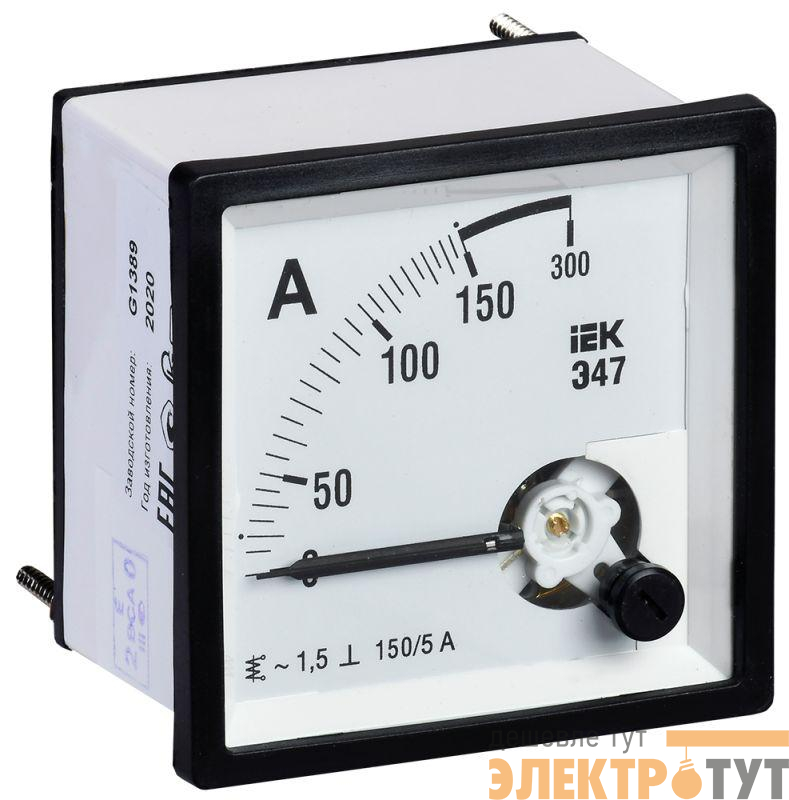 Амперметр Э47 72х72мм 150/5А кл. точн. 1.5 IEK IPA10-6-0150-E