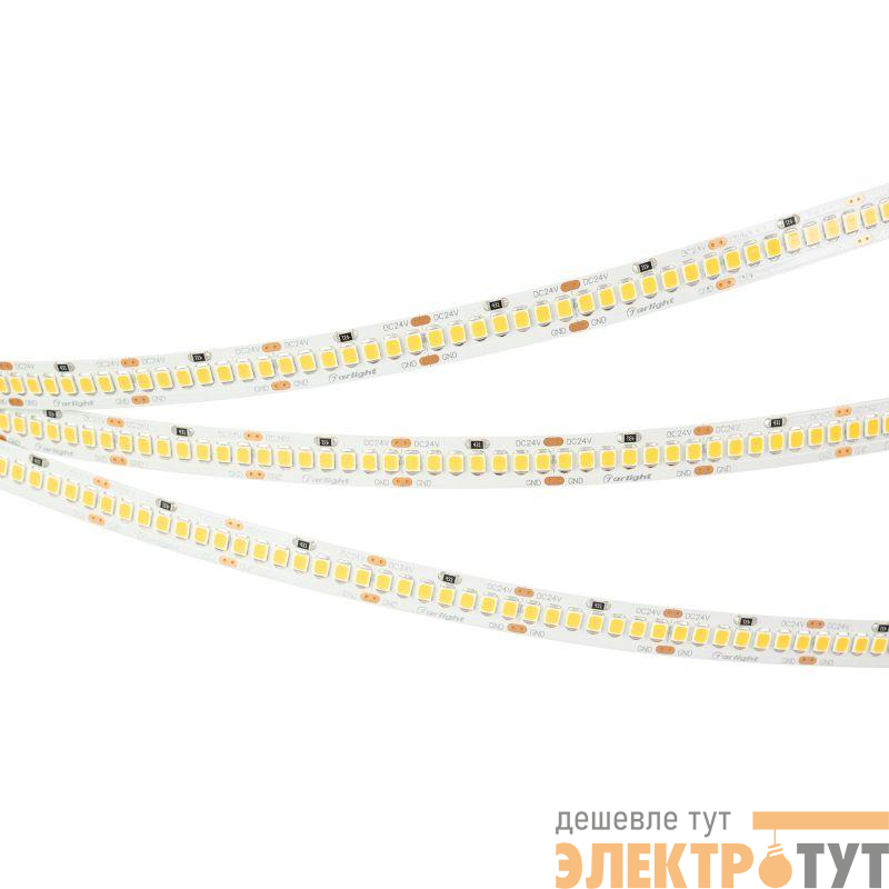 Лента светодиодная RT-A252-10mm 24V Warm 2400К 11Вт/м IP20 2835 (уп.5м) Arlight 028620(2)
