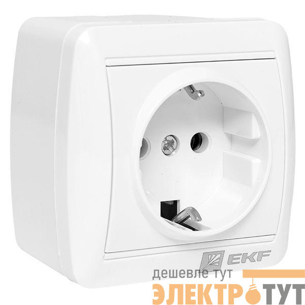Розетка 1-м ОП Владивосток 16А IP44 с заземл. EKF EQR16-029-30-54
