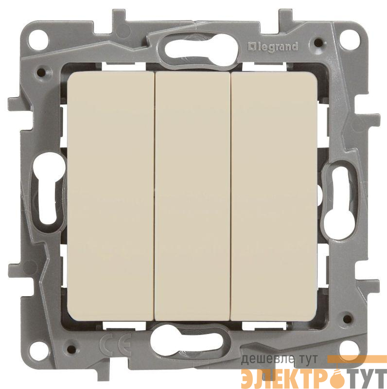 Выключатель 3-кл. СП Etika 10А IP20 250В 10AX винтов. зажимы механизм сл. кость IEK 672343