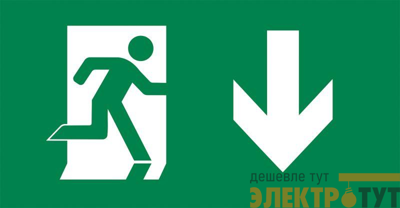 Пиктограмма "ВЫХОД/стрелка вниз" PVC для ССА 3000 IEK LPC10-2-30-15-VNIZ