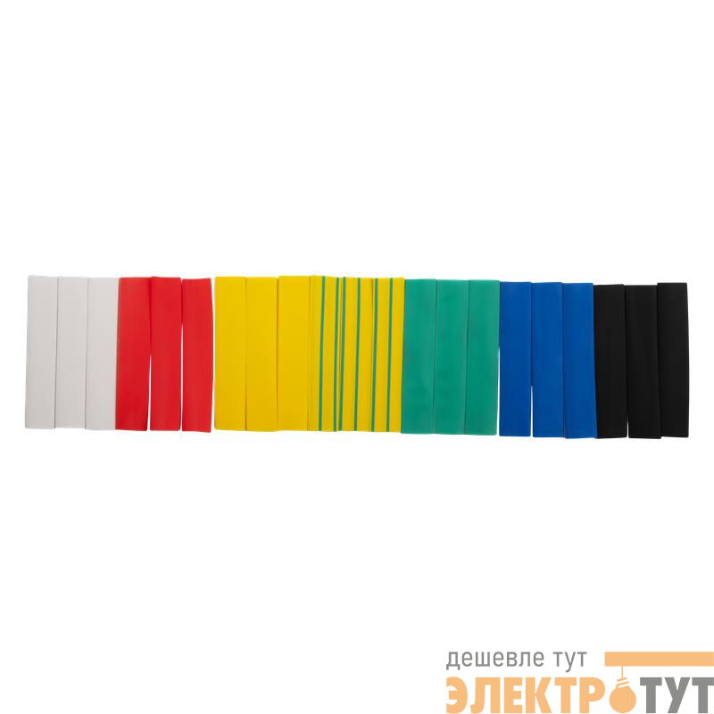 Трубка термоусадочная PTT 12/6-10-21 SET7 (ТУТнг 12/6) набор 7 цветов по 3шт 10см (уп.21шт) JazzWay 5075887