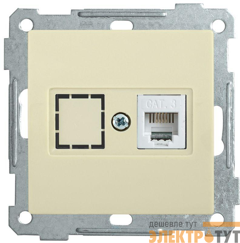 Механизм розетки телеф. СП BOLERO РТ12-1-Б RJ12 крем. IEK ETB10-K33