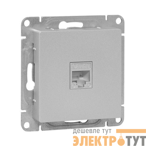 Розетка компьютерная 2-м СП Эпика RJ45 кат.5 механизм алюм. EKF UP1-SOA-2RJ45-5