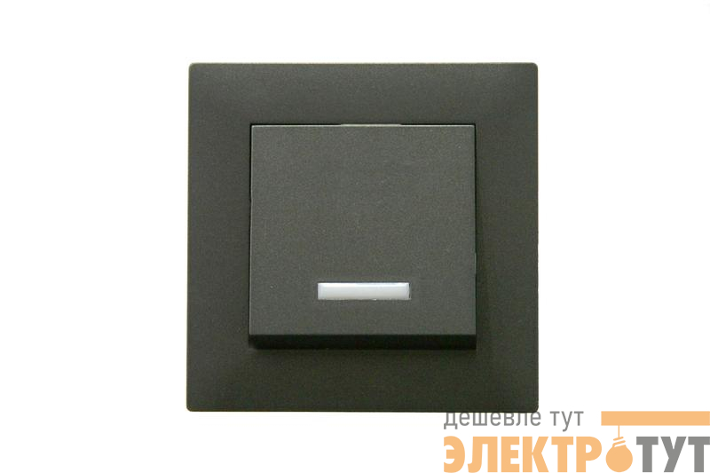 Выключатель 1-клав. с подсветкой Karea RIZZ STAR дым. металлик Makel 88050021