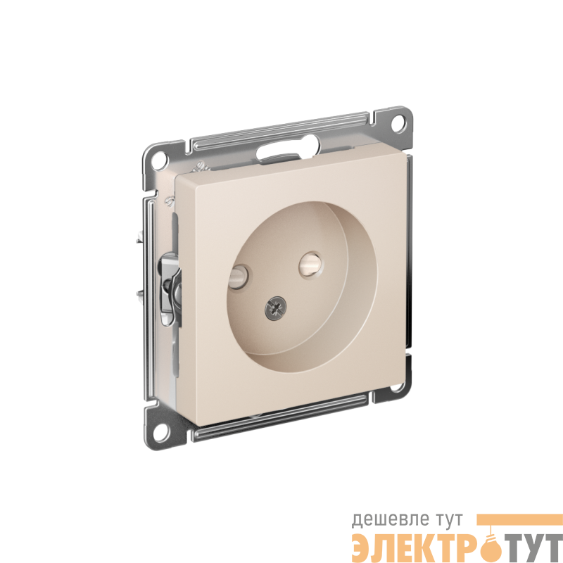 Розетка 1-м СП AtlasDesign 16А IP20 без заземл. защ. шторки механизм беж. SE ATN000249