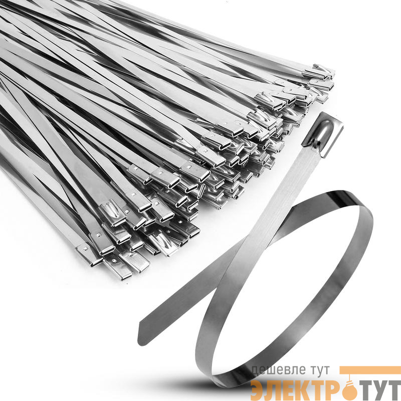 Хомут кабельный 7.9х500 сталь ANSI 316 TOKOV ELECTRIC TKE-HM316-7.9-500-N/100