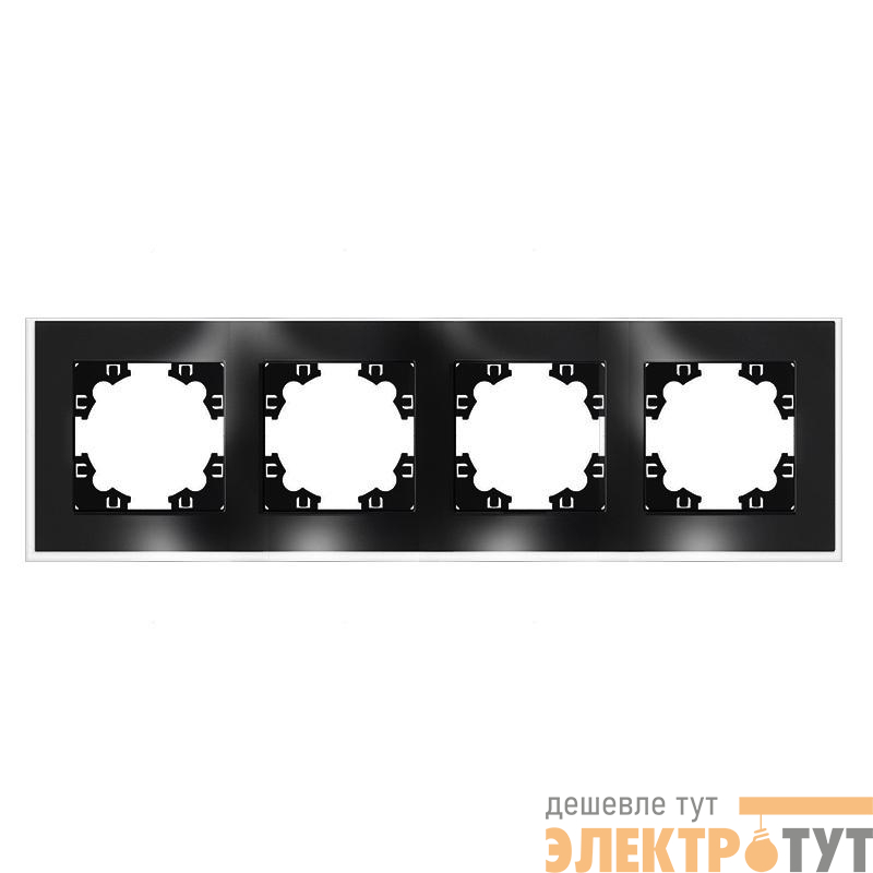 Рамка 4-м Афина стеклянная графит UNIVersal 2257
