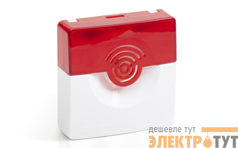 Оповещатель охранно-пожарный комбинированный свето-звуковой ОПОП 124-7 100дБ 24В 10/30мА 9-27В корпус бел./красн. Рубеж Rbz-226682