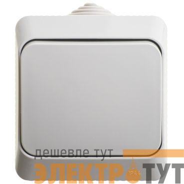 Выключатель кнопочный 1-кл. ОП Этюд 10А IP44 10AX с самовозвратом сер. SE KA10-041C