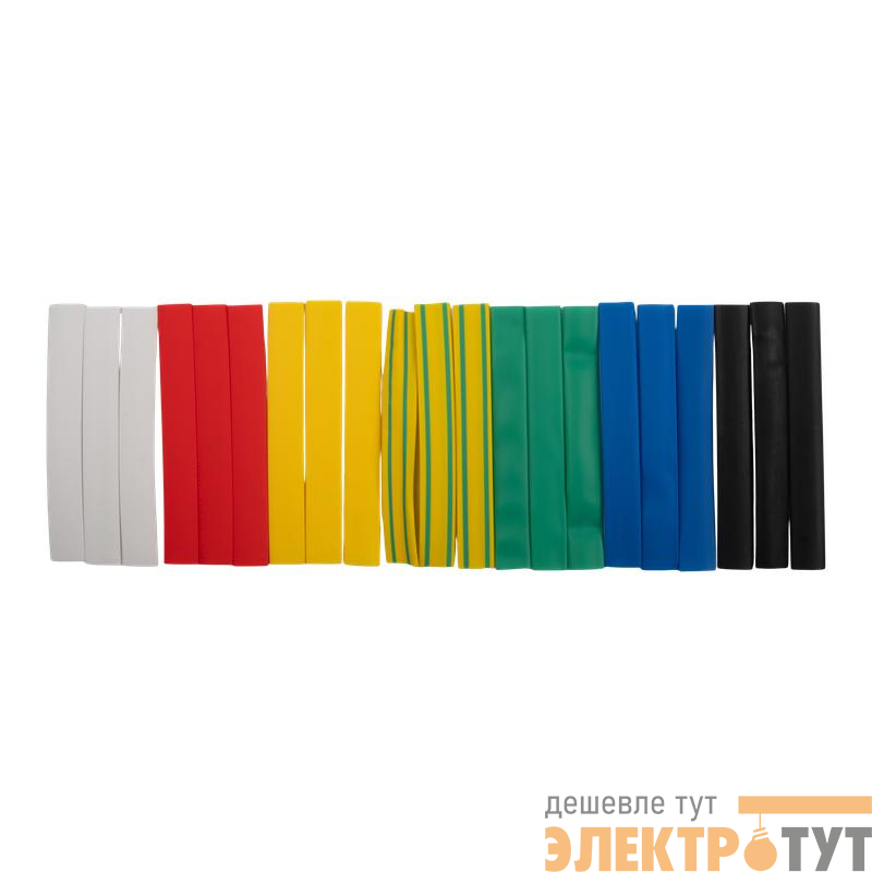 Трубка термоусадочная PTT 8/4-10-21 SET7 (ТУТнг 8/4) набор 7 цветов по 3шт 10см (уп.21шт) JazzWay 5075849