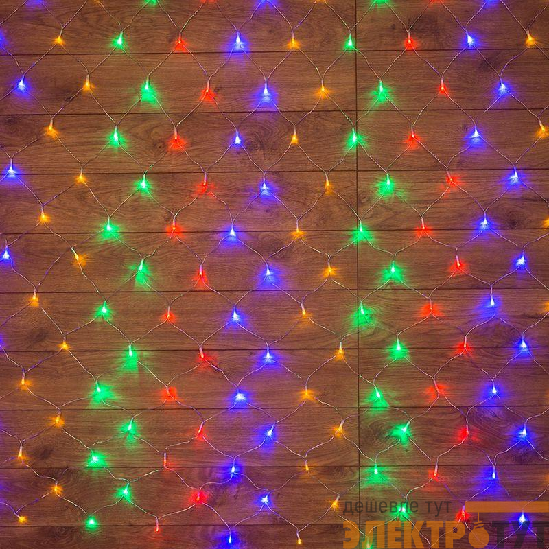 Гирлянда светодиодная "Сеть" 1.5х1.5м 150LED мультиколор 12Вт 220-240В IP20 с контроллером 8 режимов провод ПВХ прозр. Neon-Night 215-129