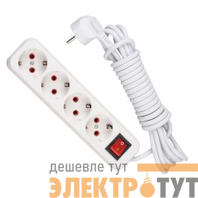 Удлинитель 4х5м с заземл. 16А IP20 с выкл. Lezard 720-0405-402